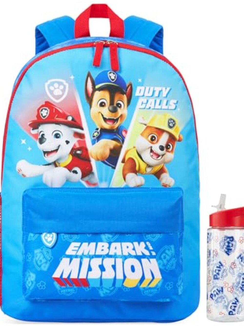Kids Paw Patrol Backpack & Water Bottle Set, 17in Bookbag